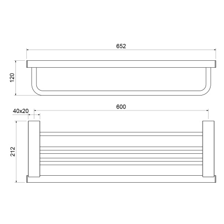 Полка с полотенцедержателем Timo Luiro 18558/18 черное золото