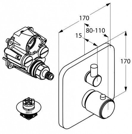 Термостат для душа Kludi E2 498300575 хром