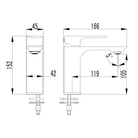 Смеситель для раковины AQUAme Monza AQM6310MB черный матовый