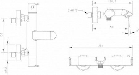 Термостат для ванны с душем Bravat Waterfall F939114C-01A-RUS хром