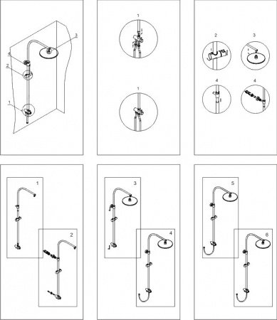 Душевая стойка Wasserkraft A041 темная бронза