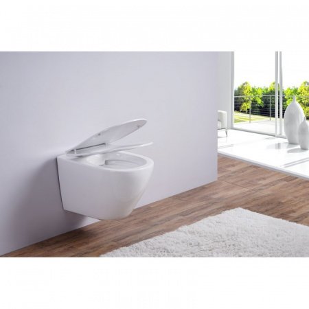 Унитаз подвесной Esbano AZALEA белый, с сиденьем микролифт