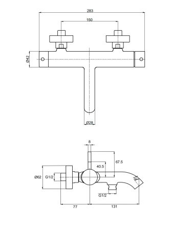 Смеситель для ванны AQUAme Siena AQM6212BG золото матовое