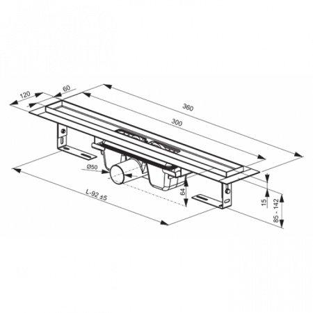 Душевой лоток Ravak Runway OZ 300 Хром