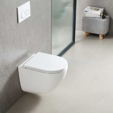 Унитаз подвесной безободковый Vincea Bien VT1-51T белый, с сиденьем микролифт