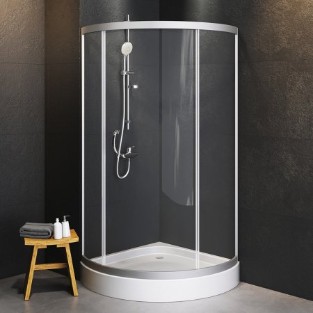 Душевой угол Am.Pm Bliss L 90x90x206 профиль хром, стекло прозрачное