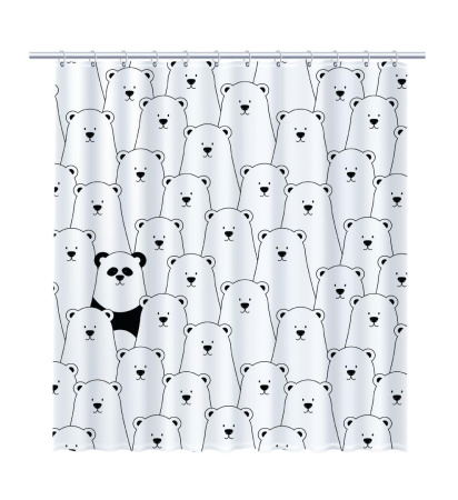 Шторка для ванной Fixsen Panda FX-2501, без колец