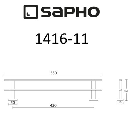 Полотенцедержатель Sapho APOLLO 1416-11 хром