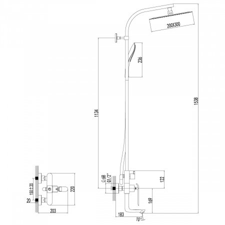 Душевая стойка Lemark Melange LM4962CW хром/белый