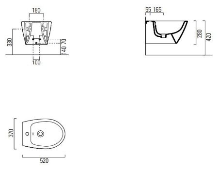 Биде подвесное GSI Modo 9864111 белый