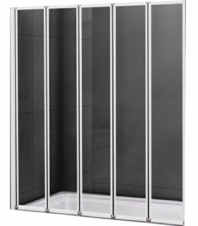 Шторка на ванну Cezares Relax V-5 120х140 профиль Белый стекло рифленое R