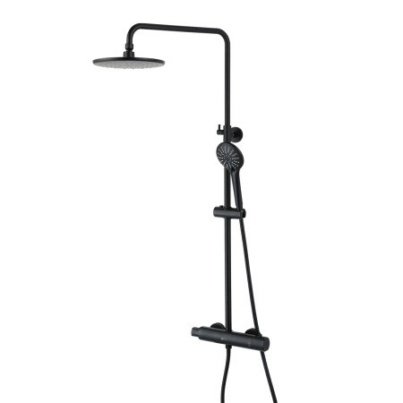 Душевая стойка с термостатом Lemark Bronx LM3770BL черный матовый