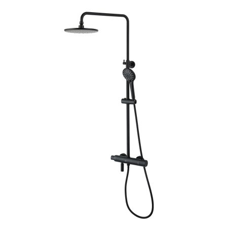 Душевая стойка с термостатом Lemark Bronx LM3772BL черный матовый