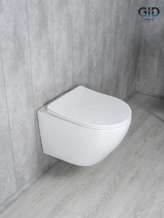 Унитаз подвесной безободковый GID Tr2122TF белый с сиденьем микролифт