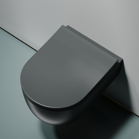 Унитаз подвесной безободковый Ceramica Nova Modena Rimless CN6063MDH антрацит матовый