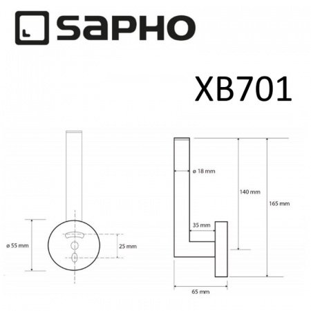 Держатель туалетной бумаги Sapho X-ROUND BLACK XB701 черный