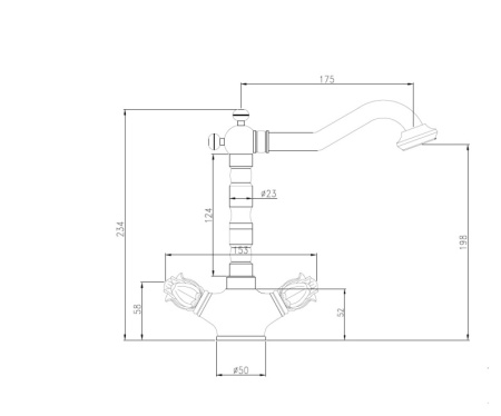 Смеситель для раковины Bronze de Luxe FLORENCE 21381, бронза