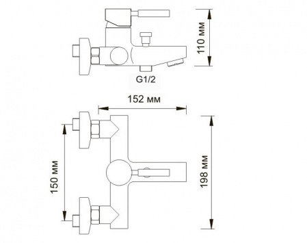 Смеситель для ванны с душем WasserKraft 4201 хром матовый
