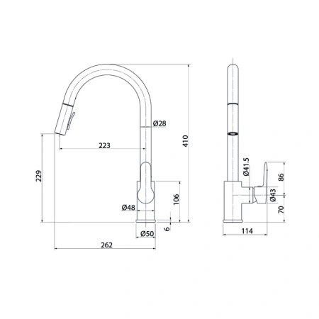 Смеситель для кухни IDDIS Cuba CUBSTP0i05 сталь