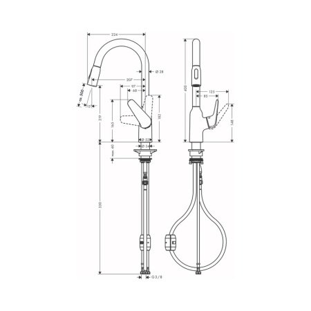 Смеситель для кухни Hansgrohe Focus M42 71800000 хром