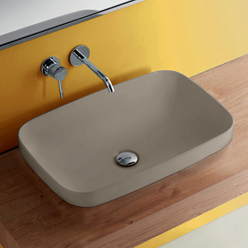 Раковина встраиваемая сверху / накладная 60см Kerasan Tribeca 514381 бежевый матовый