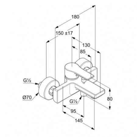 Смеситель для ванны с душем Kludi Zenta SL 486700565 хром