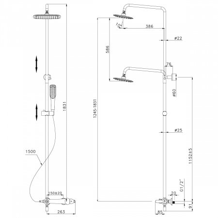 Душевая стойка Lemark Swan LM5462BG черный