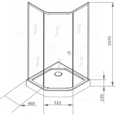 Душевой угол Parly 90x90x197 профиль белый, стекло прозрачное