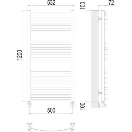 Полотенцесушитель водяной Terminus Авиэль П14 50х120