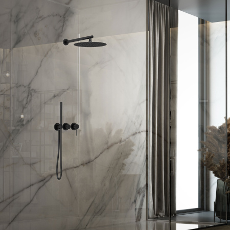 Встраиваемая душевая система со смесителем Vincea Groove VSFW-4G01MB черный матовый