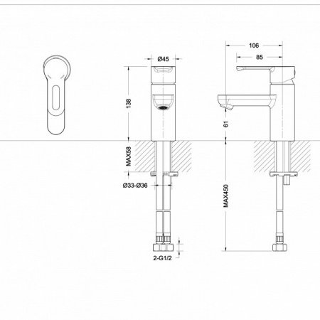 Смеситель для раковины Bravat Stream-D F137163C-1 хром