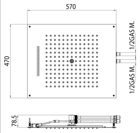 Верхний душ Bossini Dream H38926.030 хром