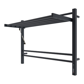 Полотенцесушитель электрический с полкой Terminus Горизонт П8 80х60 КС, черный муар