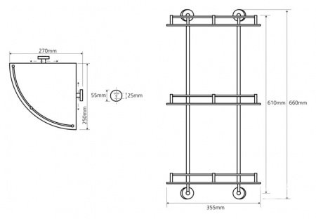 Полочка Bemeta Omega 104202152 Хром