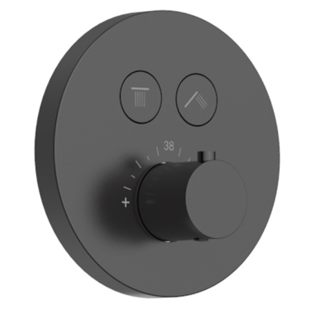 Встраиваемая душевая система с термостатом AQUAme AQM8401GM вороненая сталь