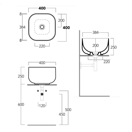 Раковина накладная 40см Simas Baloon BA04 белый