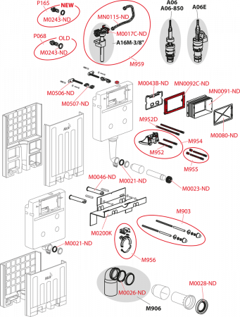 Бачок скрытого монтажа для подвесных унитазов AlcaPlast Alcamodul AM100/1000