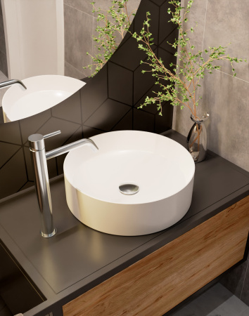 Раковина накладная 40см AQUAme AQM5007 белый