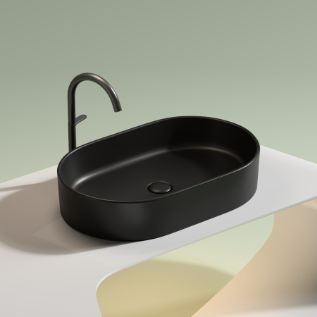 Раковина накладная 60см Ceramica Nova Element CN6048MB черный матовый