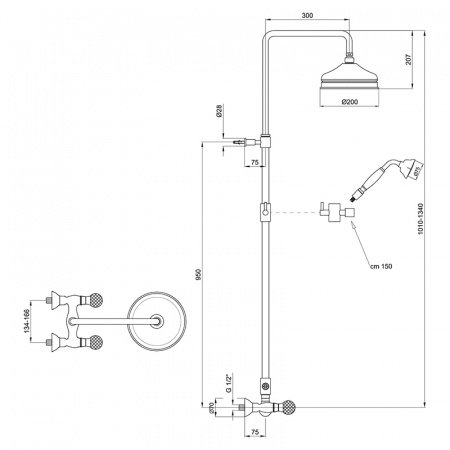 Душевая стойка Webert Karenina KA760405015 хром
