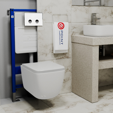 Клавиша смыва для инсталляции Point Венера, белый/хром, PN44071WC