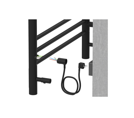 Полотенцесушитель элекрический Aquatek Пандора 90х50 черный матовый