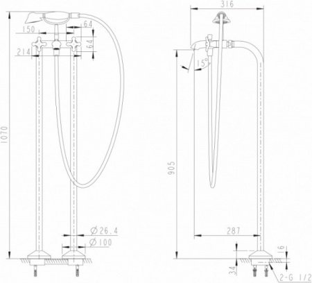 Смеситель для раковины Bravat Whirlpool F178112C хром