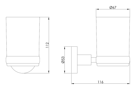 Стакан для ванны подвесной Benesque Lumiere 70010702 никель брашированный