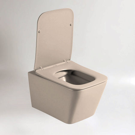 Унитаз подвесной безободковый Vincea Q-Line VT1-12MC капучино матовый, с сиденьем микролифт