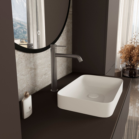 Смеситель для раковины Vincea Desire City VBF-2C2GM вороненая сталь