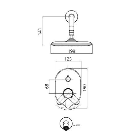 Душевая система встраиваемая D&K Rhein DA1395801, хром