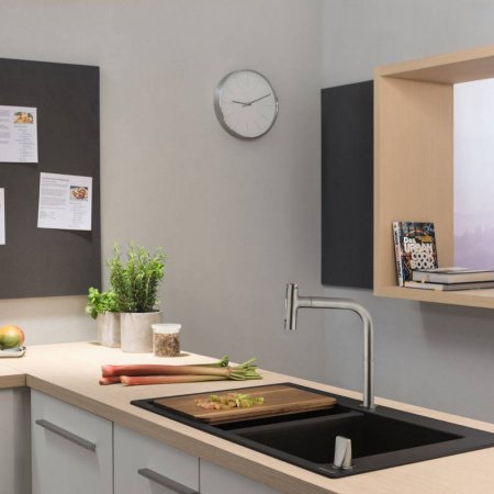 Смеситель для кухни Hansgrohe Metris Select M71 73818800 нержавеющая сталь