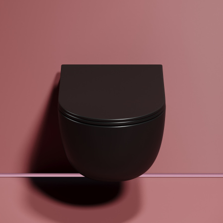 Унитаз подвесной безободковый Ceramica Nova Modena Rimless CN6063MB черный матовый