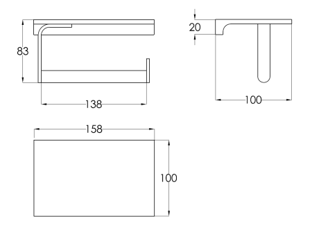 Держатель туалетной бумаги с полкой Benesque Lumiere 70010103 черный брашированный